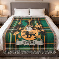 Ewers Family Crest Tartan Plaid Green Orange Throw product type