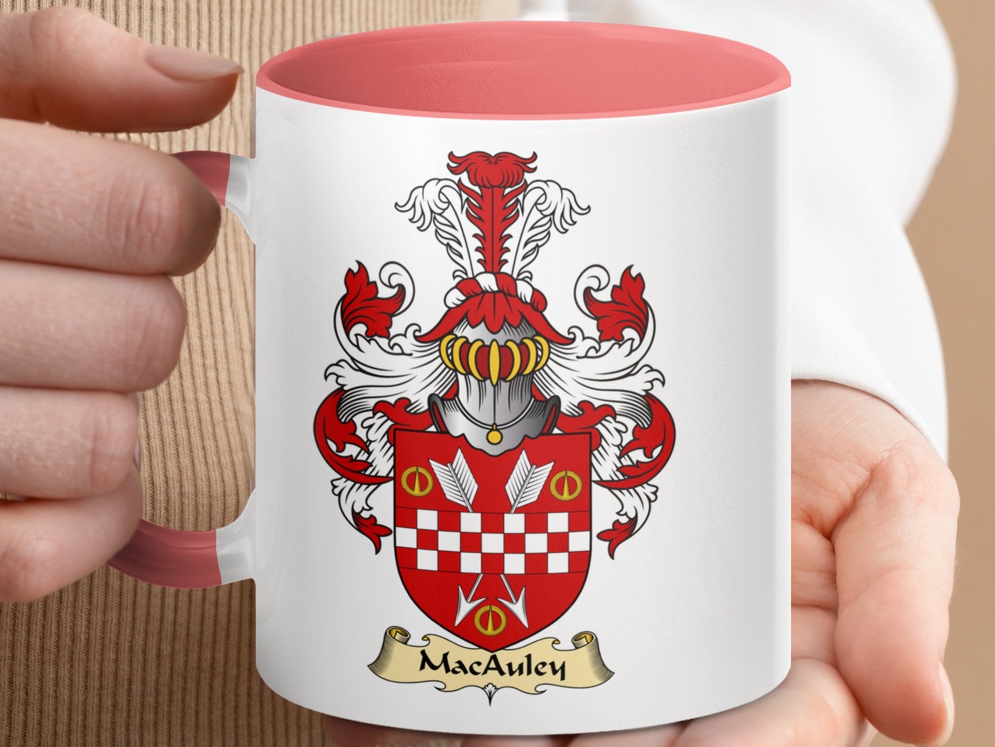 MacAuley Family Coat of Arms Heritage Coffee Mug - Living Stone Gifts