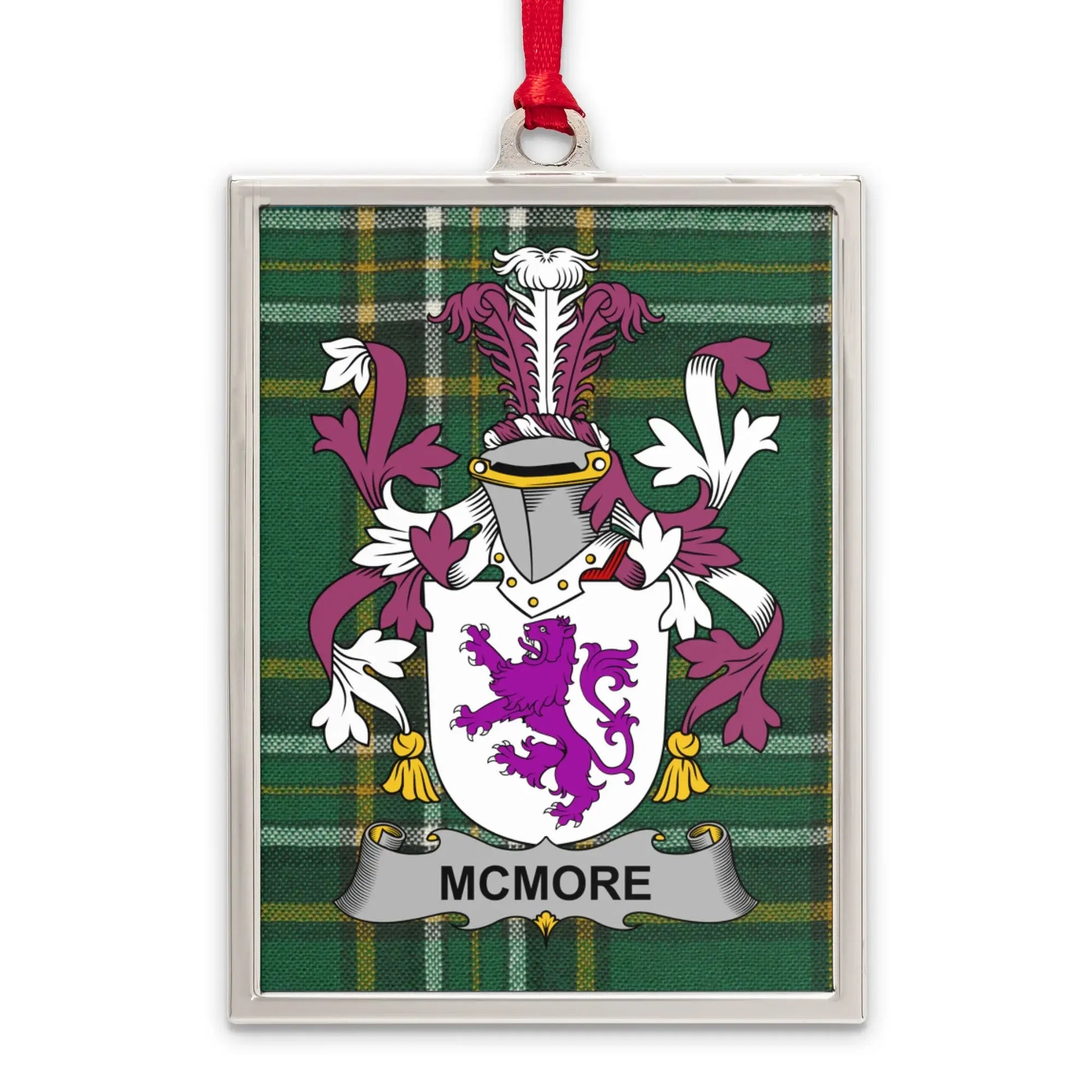 Family Crest Plaid Background Personalized Ornament product