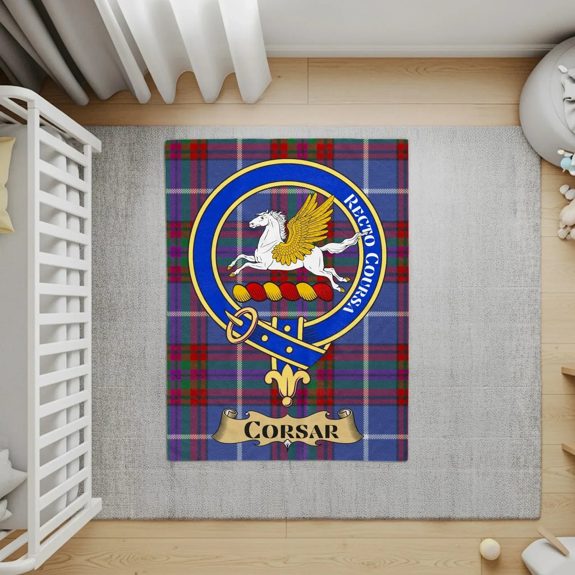 Recto Corsar Crest Emblem Plaid Patterned Rug product
