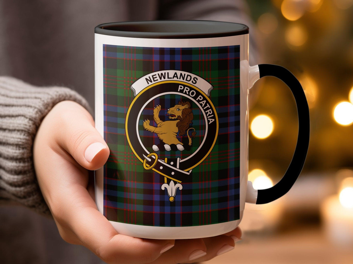 Newlands Scottish Clan Crest Tartan Design Mug - Living Stone Gifts