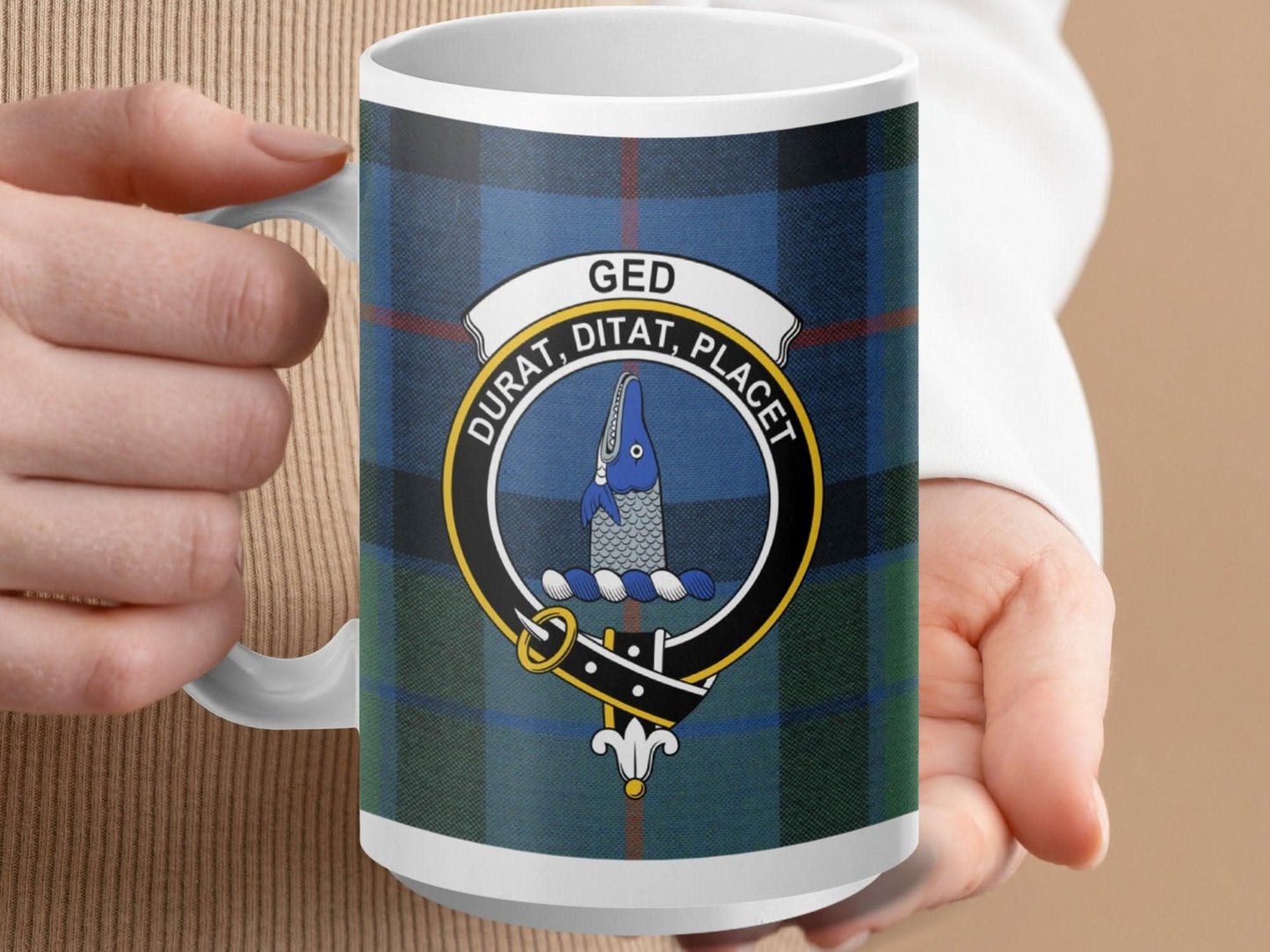 Durat Ditat Placet Scottish Clan Crest Mug product