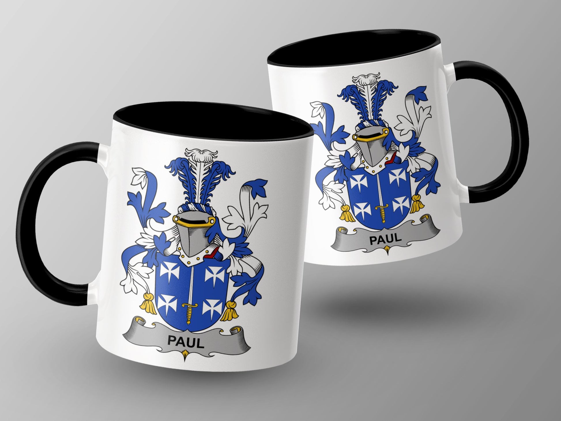 Family Name Paul Coat of Arms Ceramic Mug - Living Stone Gifts