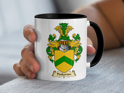 Pinkerton Scottish Family Crest Coat of Arms Mug - Living Stone Gifts