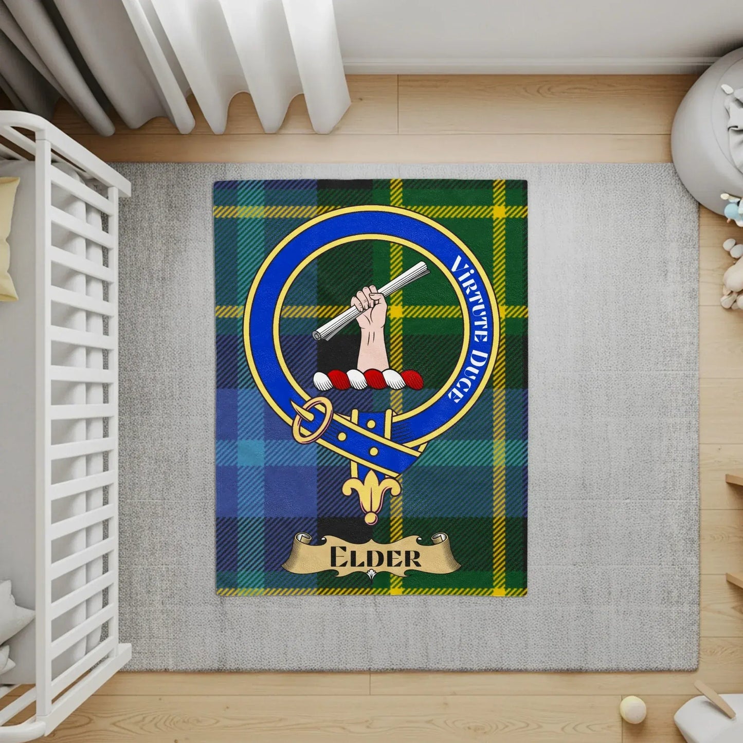 Virtute Duce Arise Elder Tartan Plaid Design Rug product