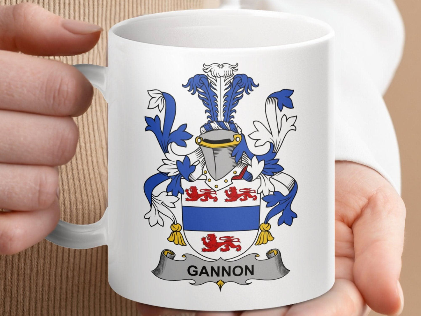 Gannon Surname Irish Family Crest Mug - Celtic Ancestry Gifts