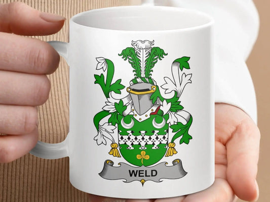 Weld Family Coat of Arms Shield Emblem Crest Mug - Celtic Ancestry Gifts