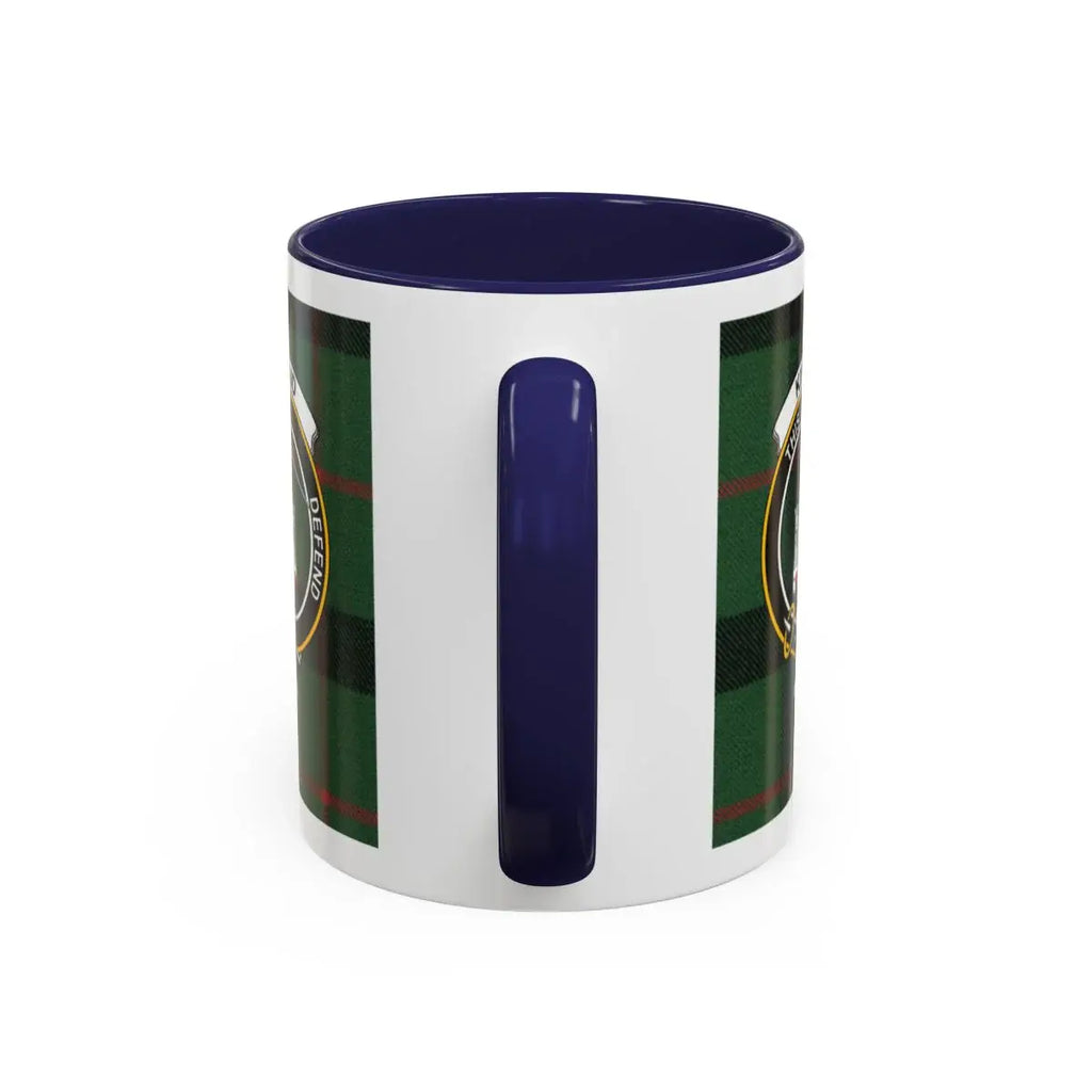 Kincaid clan tartan ceramic coffee mug — accent handle