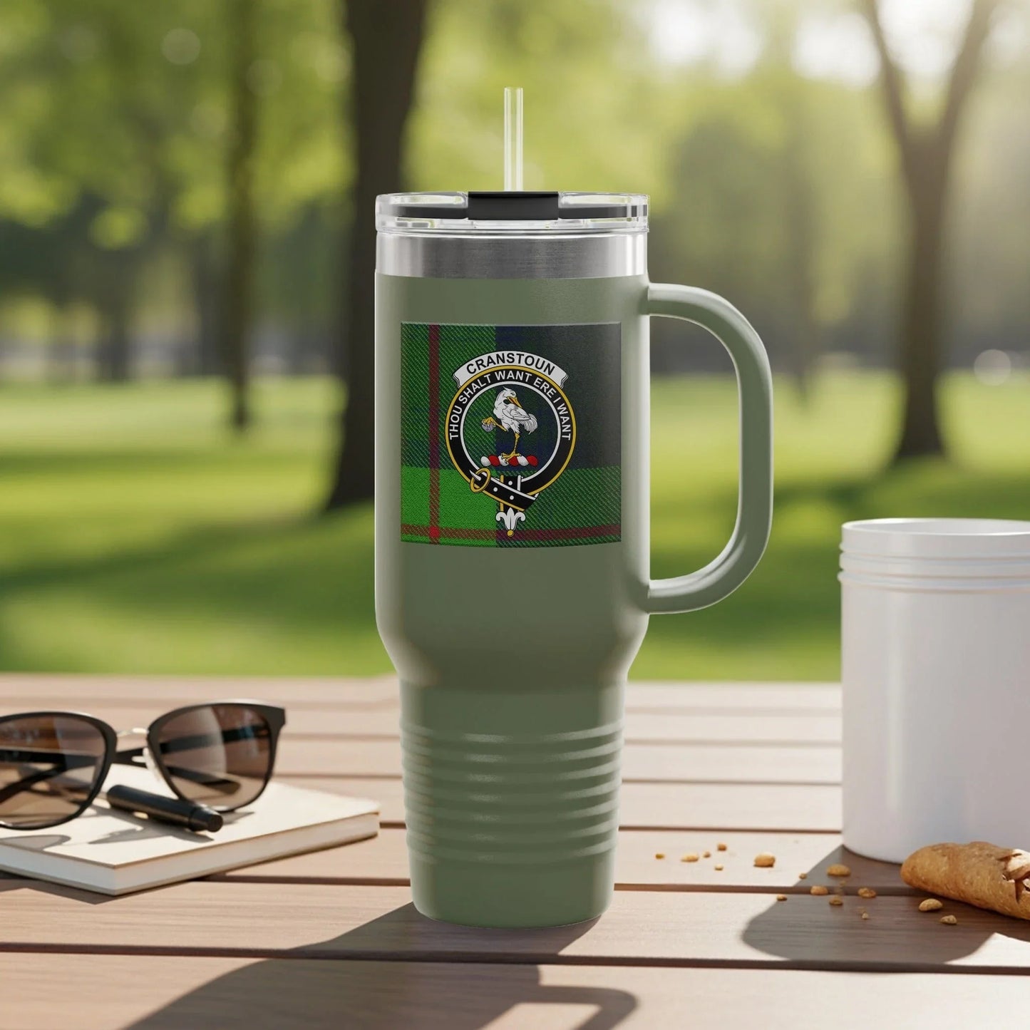 Green Tumbler with Military Emblem Design product type