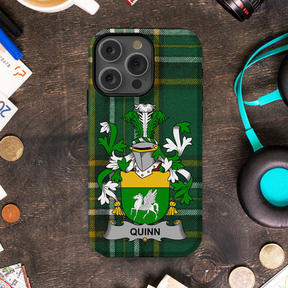 Quinn Irish Surname Family Crest Cell phone cover - Celtic Ancestry Gifts