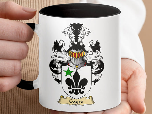 Gayre Clan Scottish Coat of Arms Accent Coffee Mug - Living Stone Gifts