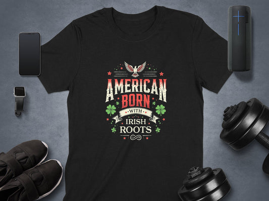 Celebrate Heritage and Pride American Born Irish Roots T-Shirt - Living Stone Gifts