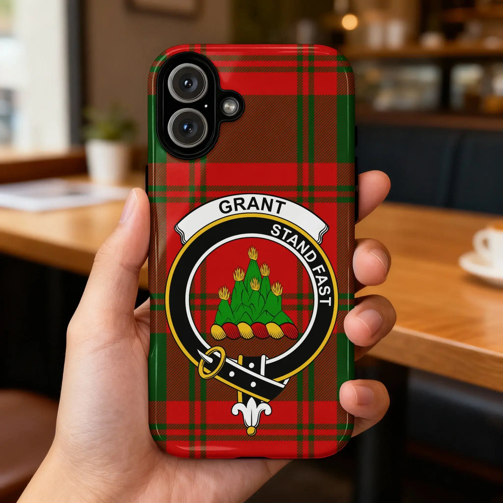 Grant clan crest Stand Fast tartan phone case accessory — slim profile, precise cutouts