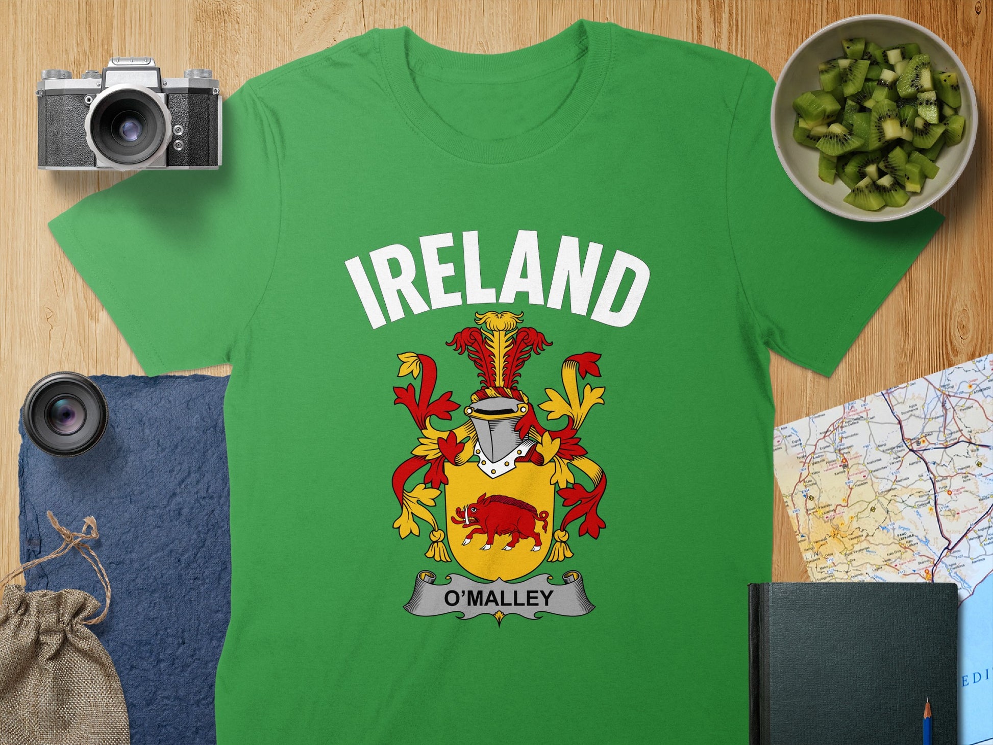 Ireland O'Malley Family Crest Green T-Shirt