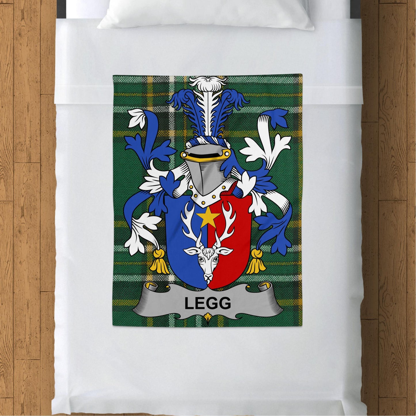 Legg Surname Irish Tartan Throw Blanket - Living Stone Gifts