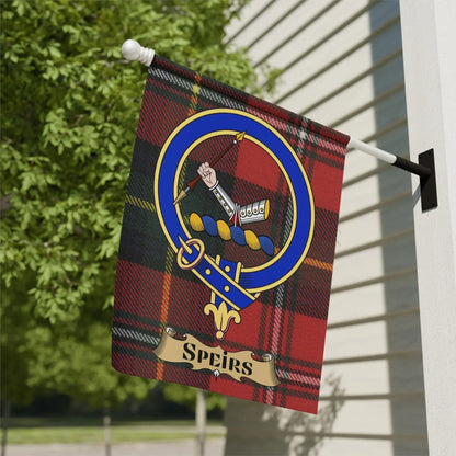 Clan Speirs Armigerous Tartan Background Flag product
