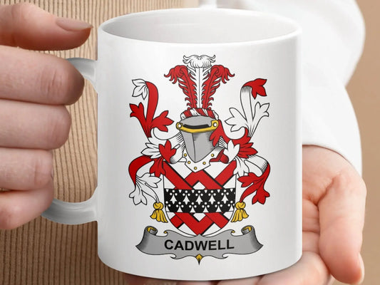 Cadwell Surname Irish Family Crest Graphic Design mug - Celtic Ancestry Gifts