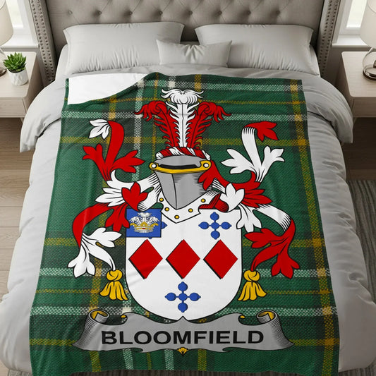 Bloomfield Family Crest Green Plaid Design Blanket product type