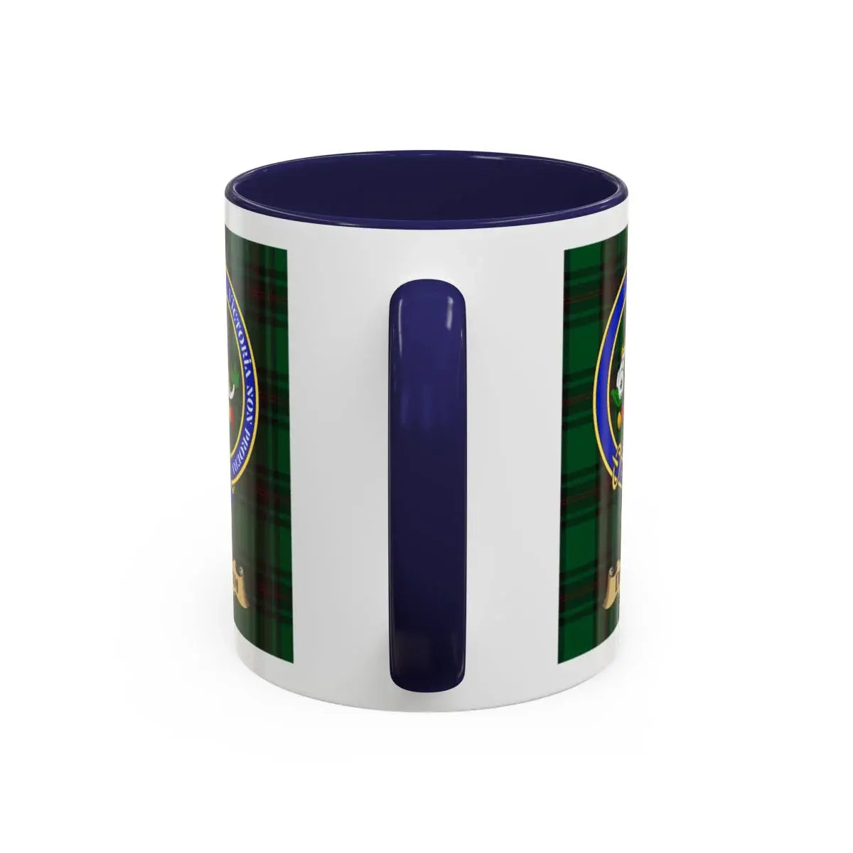 Durham clan crest mug shown in 11 oz and 15 oz sizes