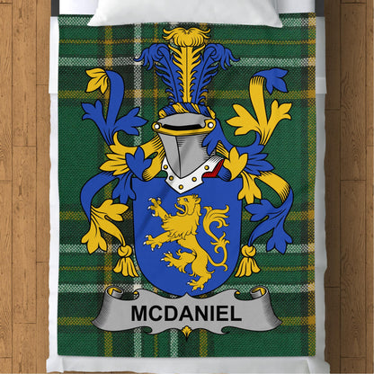 McDaniel Surname Irish Tartan Throw Blanket - Living Stone Gifts