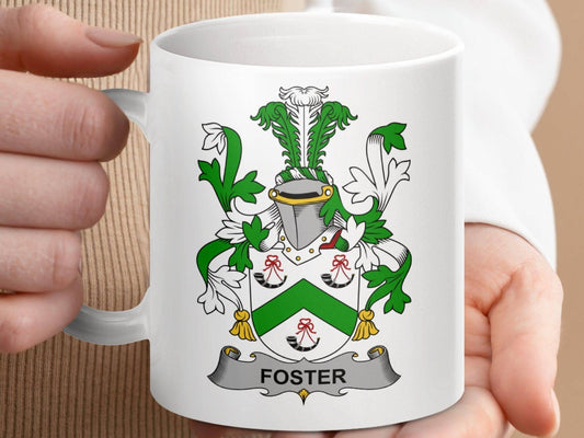 Foster Surname Irish Family Crest Mug - Celtic Ancestry Gifts