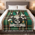 Dane Family Crest Green Plaid Fringed Blanket product type