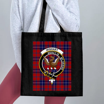 Scottish Clan Crest Tartan Background Tote Bag - Living Stone Gifts