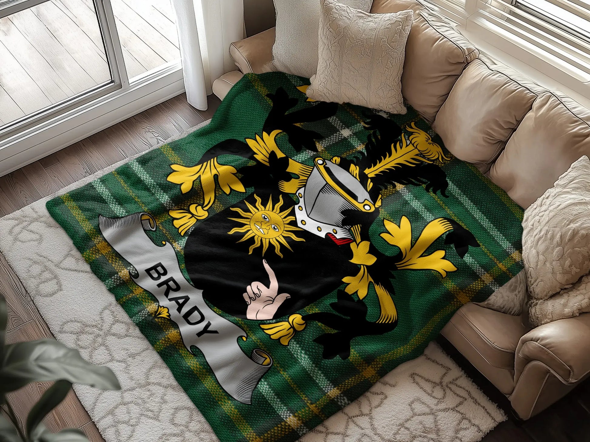 Personalized Brady Family Crest Blanket product