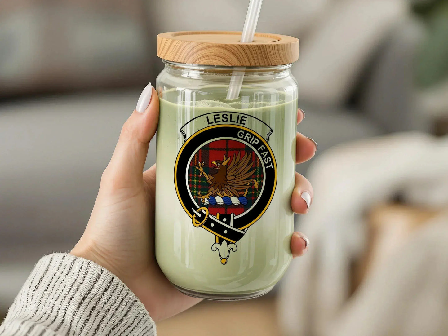 Clan Leslie Crest Jar Candle Unique Home Decor product type