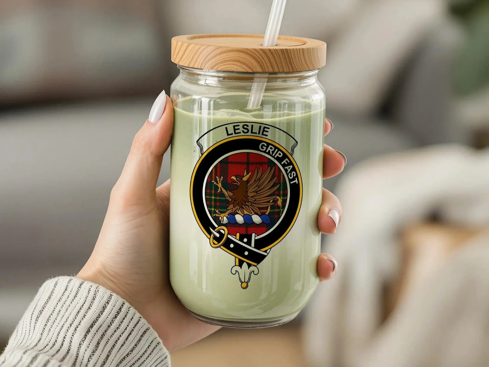 Clan Leslie Crest Jar Candle Unique Home Decor product type