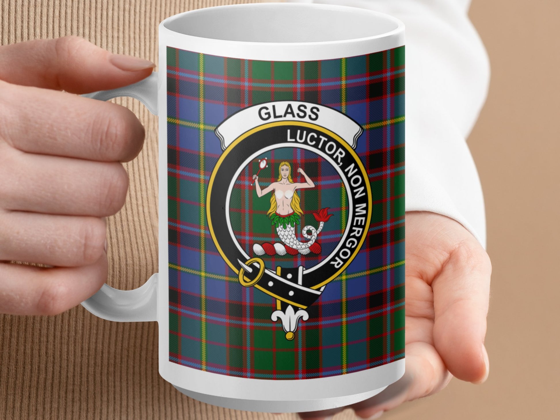 Clan Glass Scottish Tartan Crest Mug - Living Stone Gifts