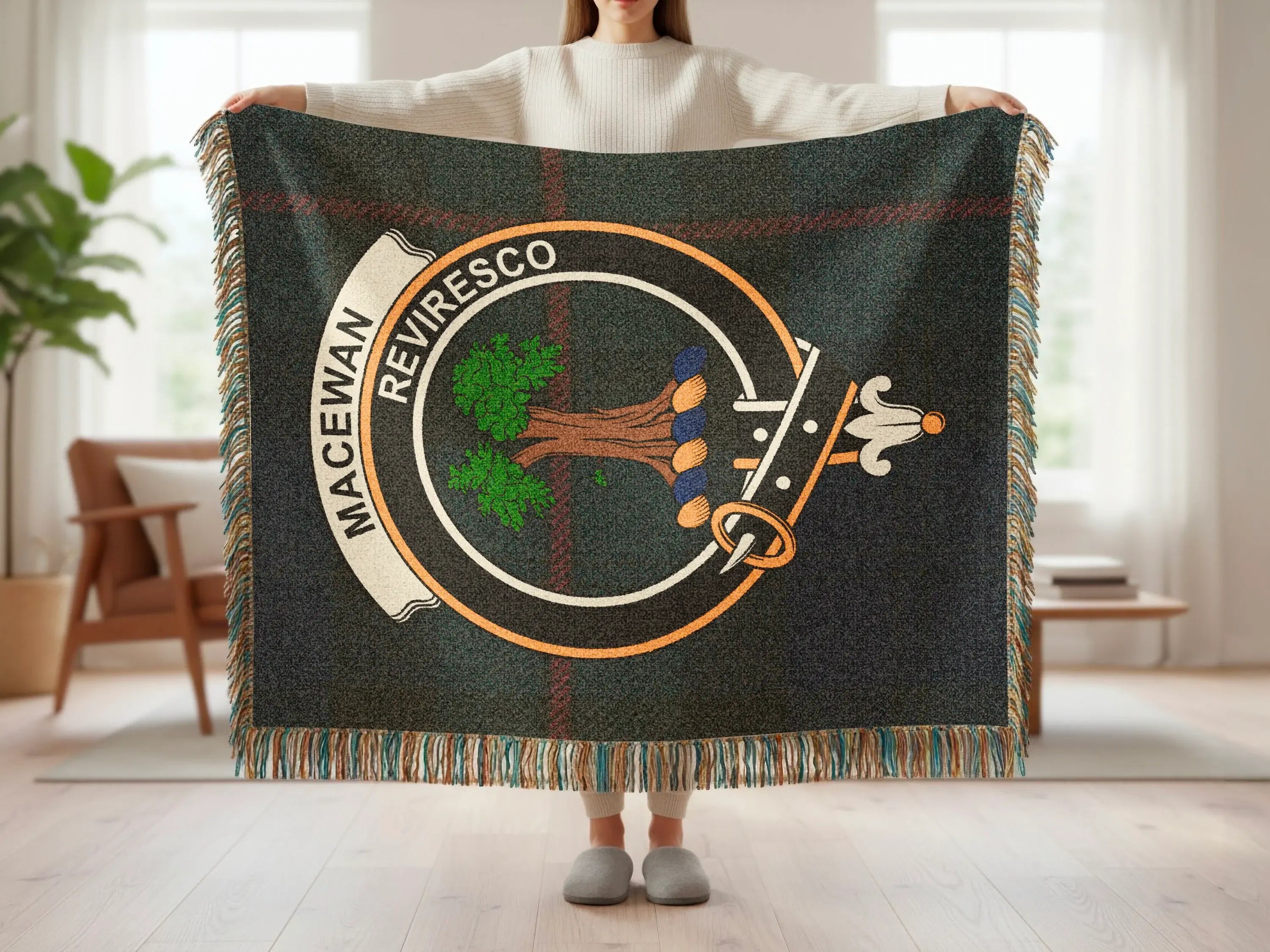 Macewan Reviresco Crest Design Home Decor Blanket