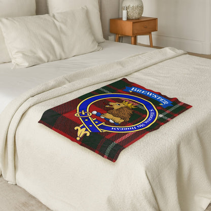 Brewster Family Crest Scottish Tartan Throw Blanket - Living Stone Gifts