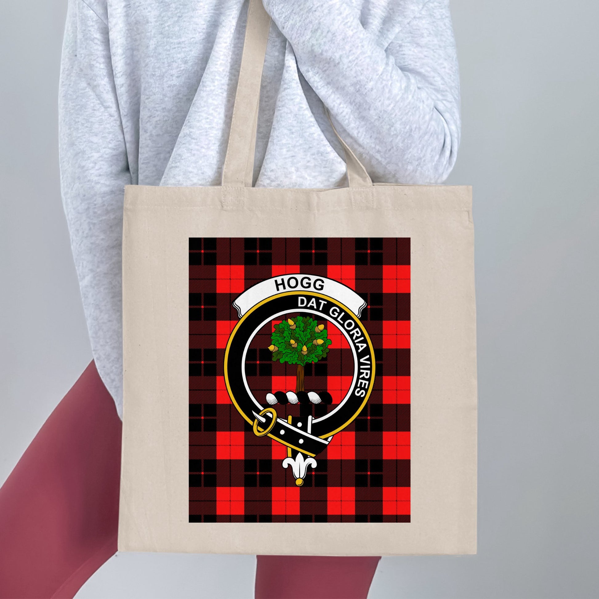 Clan Hogg Scottish Crest Tartan Tote Bag - Living Stone Gifts