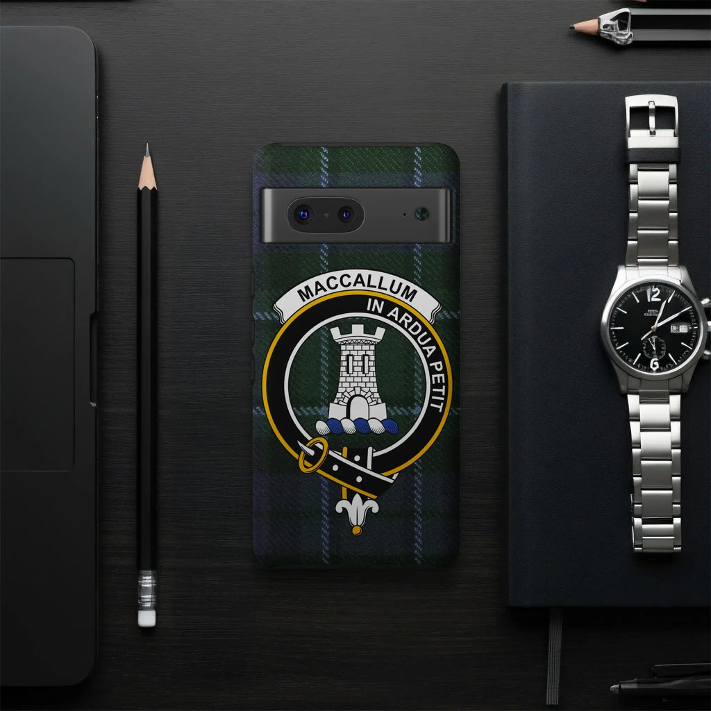 MacCallum In Ardua Petit clan crest phone case — slim glossy protective wrap design