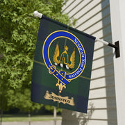 Johnston Clan Crest Tartan Garden Flag – Scottish Heritage