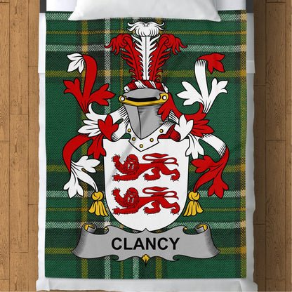 Clancy Surname Irish Tartan Throw Blanket - Living Stone Gifts