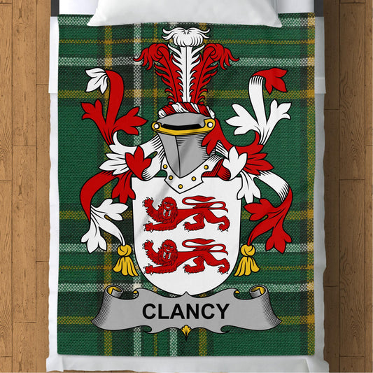 Clancy Surname Irish Tartan Throw Blanket - Living Stone Gifts