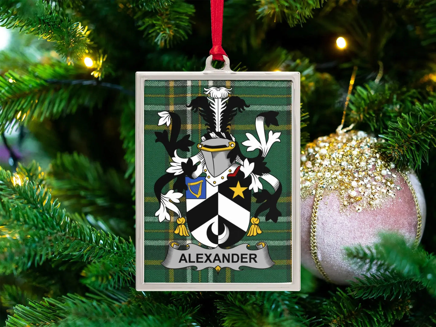 Custom Family Crest Christmas Ornament product