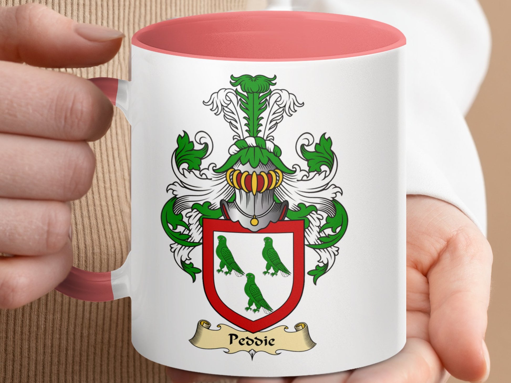 Scottish Clan Peddie Surname Coat of Arms Ceramic Mug - Living Stone Gifts