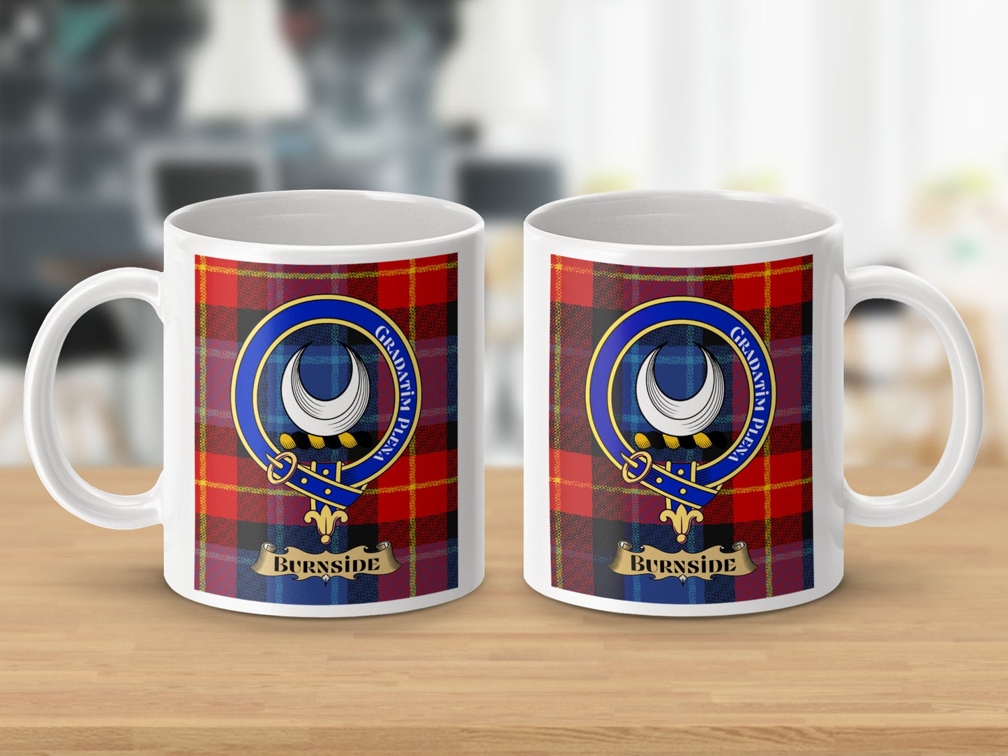 Clan Burnside Scottish Tartan Coat of Arms Mug - Living Stone Gifts