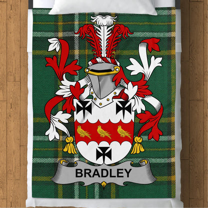 Bradley Surname Irish Tartan Throw Blanket - Living Stone Gifts