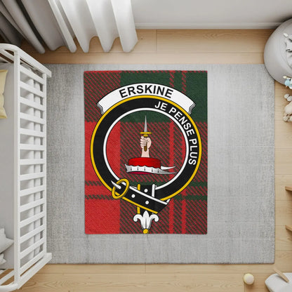 Je Pense Plus Crest Pattern Nursery Area Rug product type