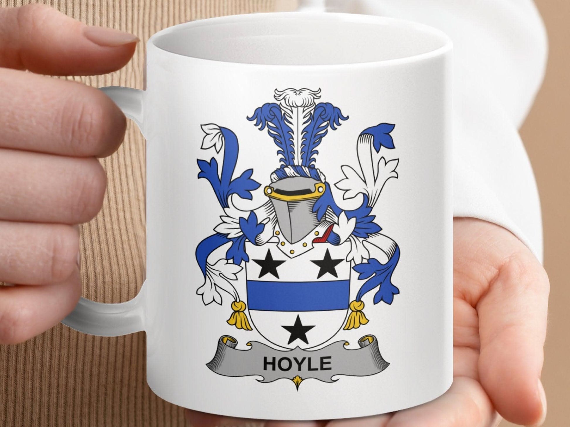 Hoyle Irish Surname Family Crest Gift 11 oz Ceramic Mug - Celtic Ancestry Gifts