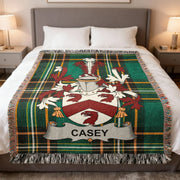 Casey Irish Woven Blanket | Watchful Name Family Crest Throw