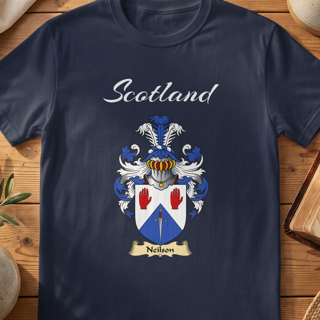 Neilson Scottish family shield T-shirt in Navy