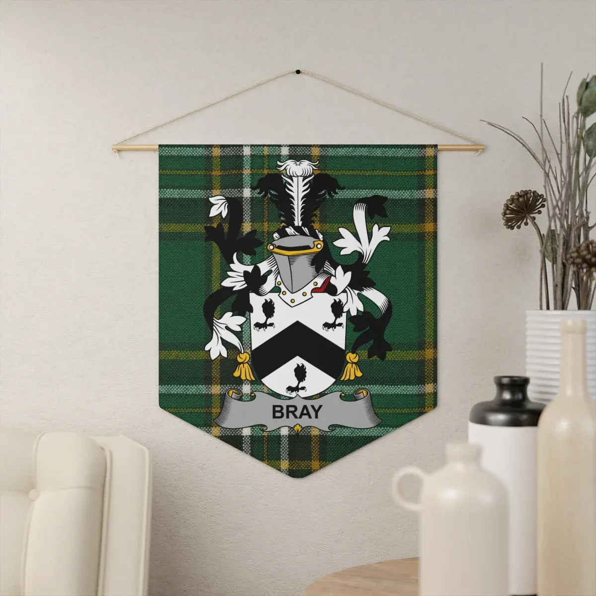Bray Family Crest Tartan Design Wall Hanging product