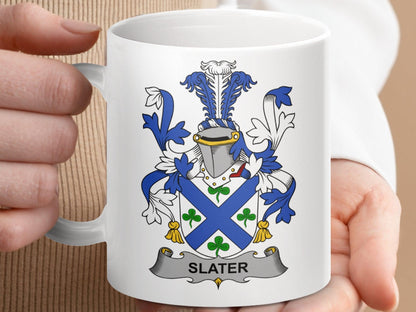 Slater Coat of Arms Family Crest Mug - Celtic Ancestry Gifts