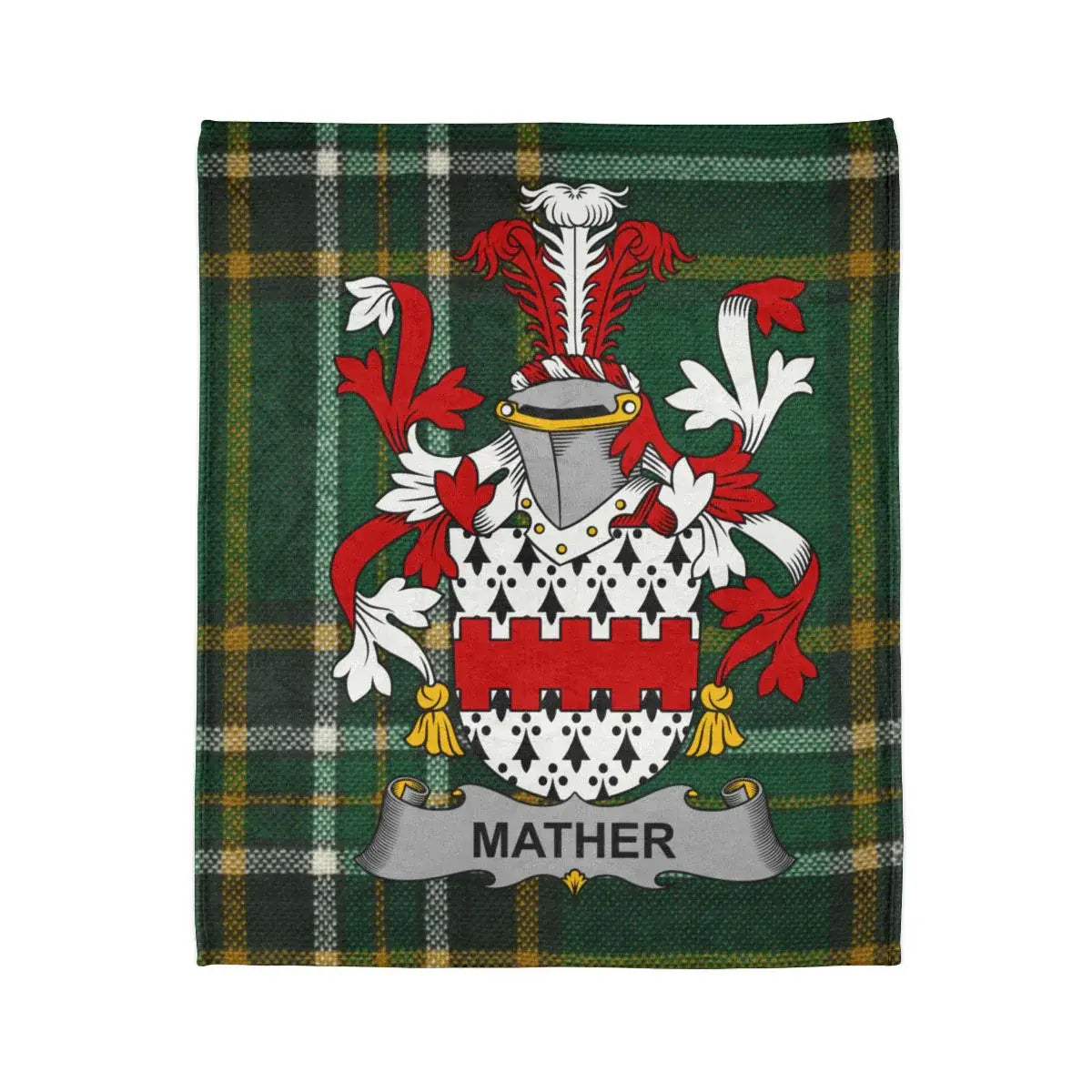 Family Coat of Arms on Tartan Blanket product type