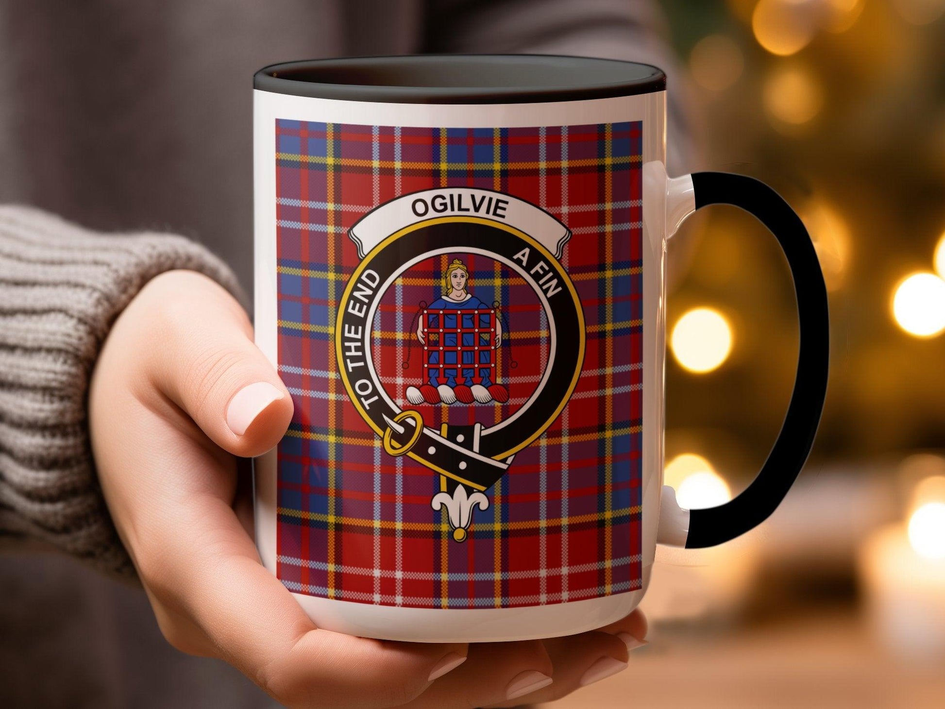 Ogilvie Clan Crest Scottish Tartan Design Mug - Living Stone Gifts